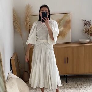 Sezane Cream A-Line Skirt